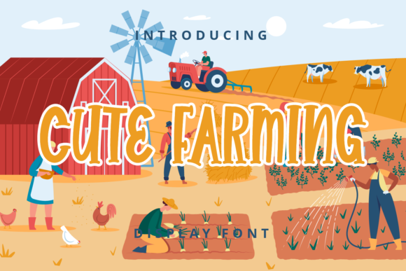 Cute Farming Font for Playful Branding and Social Media Design
