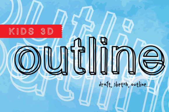 Kids 3D Outline: A Modern Display Font for Editorial Design